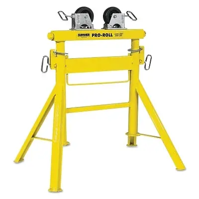 Pro Roll Stand, Rubber Wheels, 2,000 Lb Cap, 1/2 In-36 In Pipe, 29 In-43 In H 1