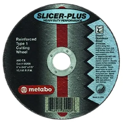 Slicer Plus High Performance Cutting Wheel, 6 In Dia, 0.045 In Thick, 7/8 In Arbor, Type 1, 60 Grit 1