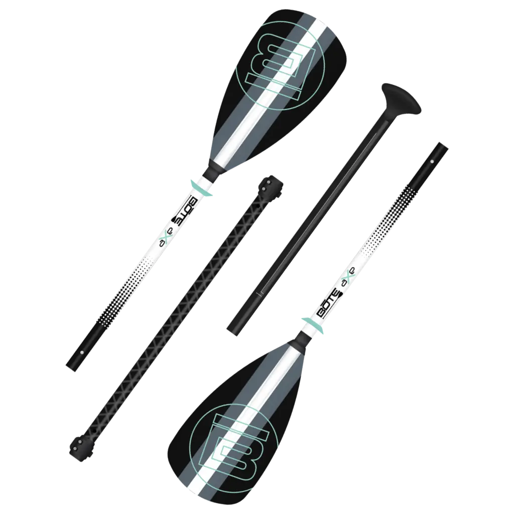 4-Piece Hybrid Adjustable Fiberglass Paddle Black 1