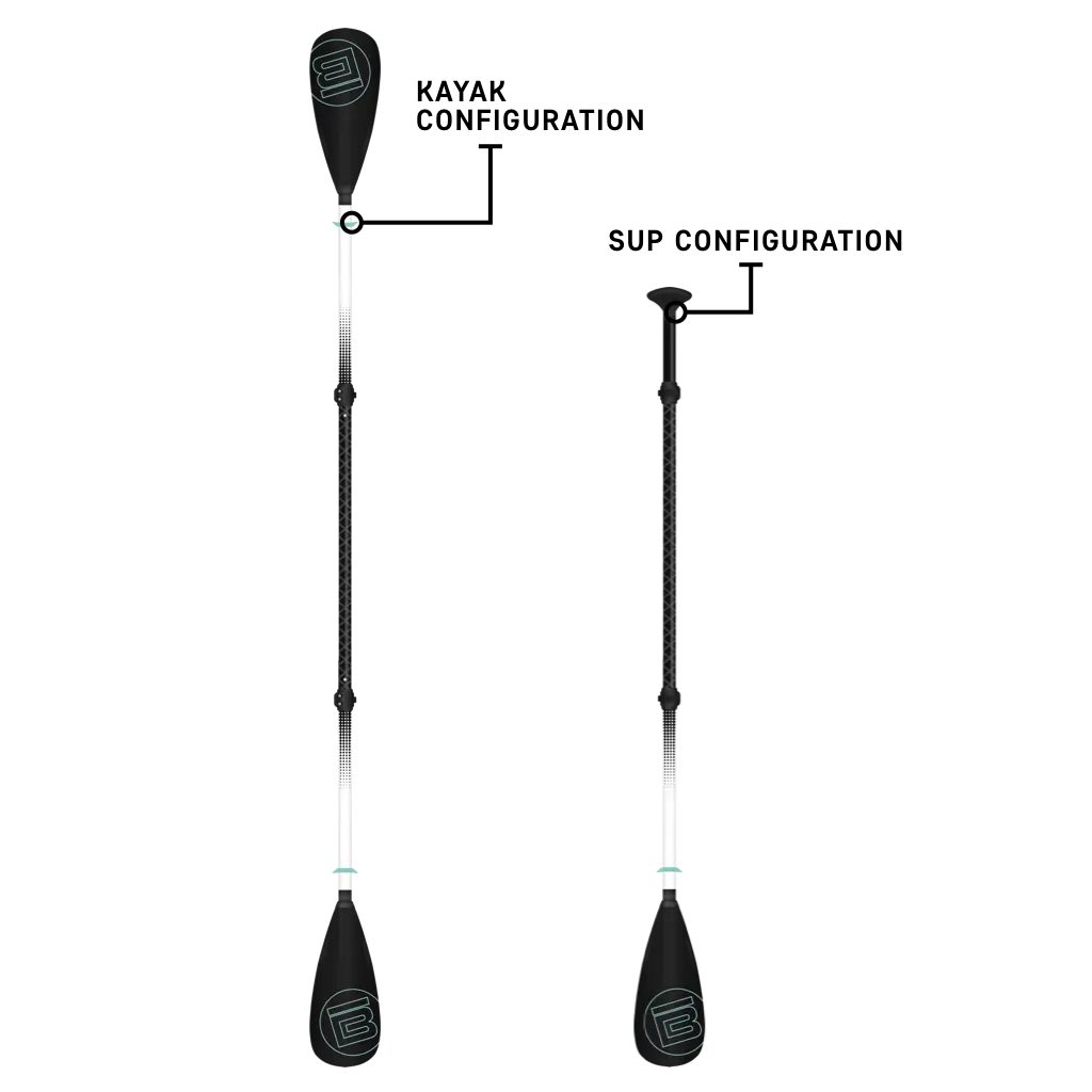 4-Piece Kids Hybrid Adjustable Fiberglass Paddle Black 2