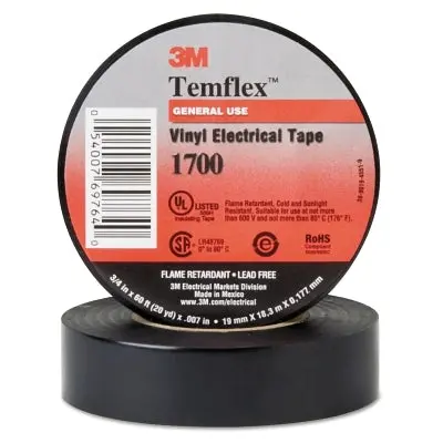 Temflex™ Friction Tape, 3/4 In X 60 Ft, 13 Mil, Black 1