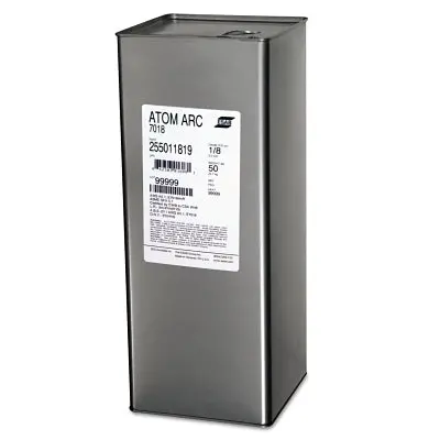 Atom Arc 7018 Electrode, 5/32 In Dia, 14 In L, 50 Lb, Hermetically Sealed Can 1
