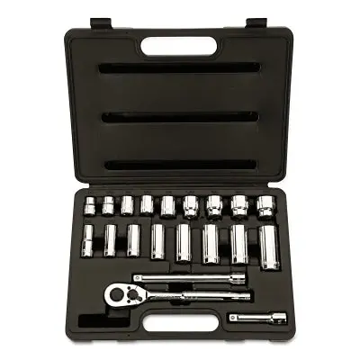 Socket Set, 20-Pc, 3/8 In Drive, Standard And Deep, 12-Point 1