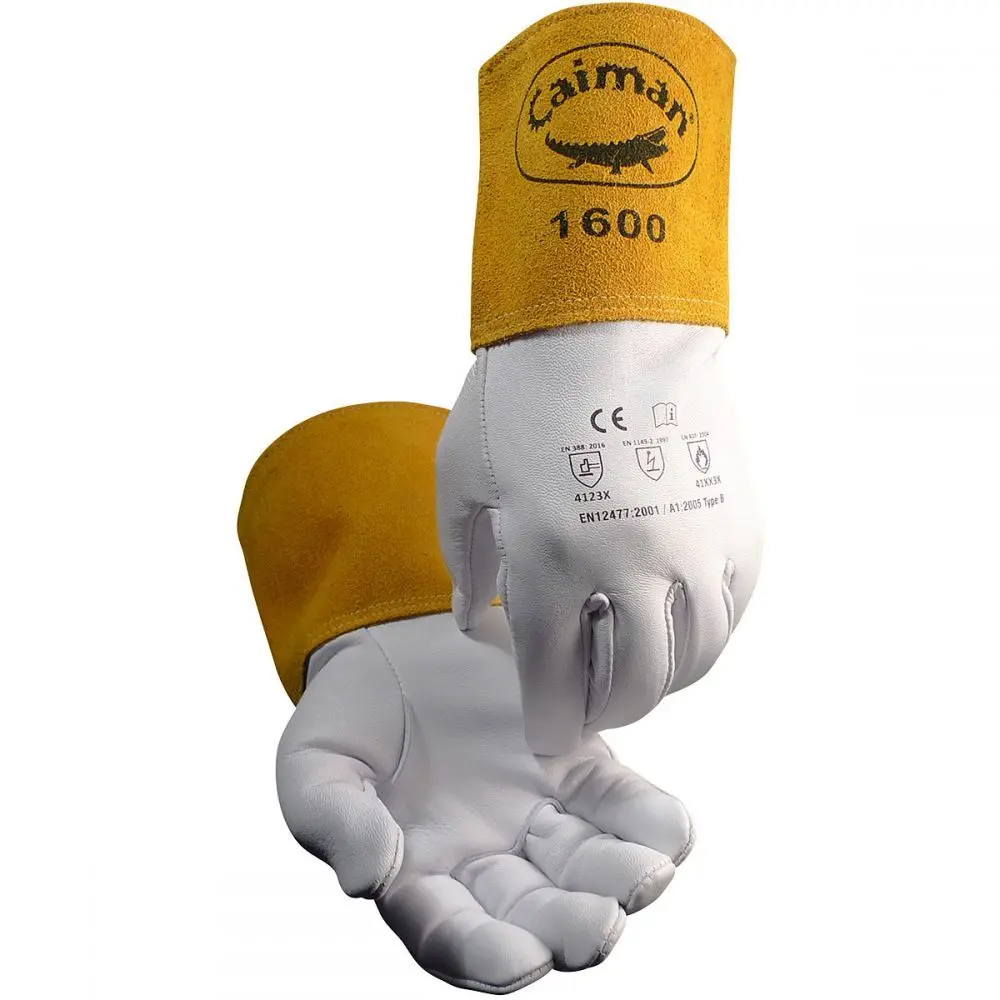 Caiman 1600-Goat Grain Unlined 4In Cuff Tig Welding Gloves 1