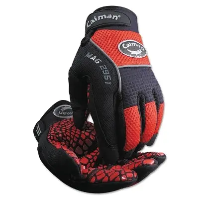 Silicon Grip Gloves, Large, Red/Black 1