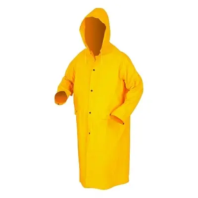 Classic Series Rain Coat, Detachable Hood, 0.35 Mm, Pvc On Polyester, Yellow, 2X-Large 1