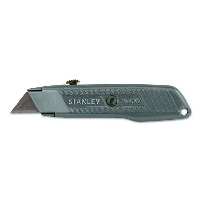 Interlock Retractable Utility Knife, 5-7/8 In L, Carbon Steel, Gray 1