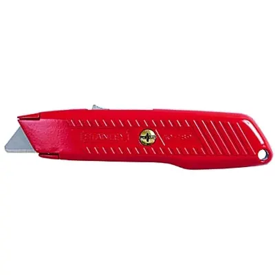 Self-Retracting Utility Knife, 5-7/8 In L, Carbon Steel, Orange 1