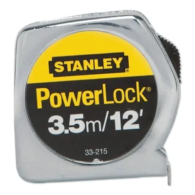Powerlock Tape Rules 1/2 In Wide Blade, 12 Ft X 1/2 In, Inch/Metric, Single Sided, Chrome 1