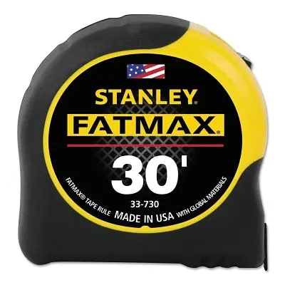Fatmax Classic Tape Measure, 1-1/4 In W X 30 Ft L, Sae, Black/Yellow Case 1