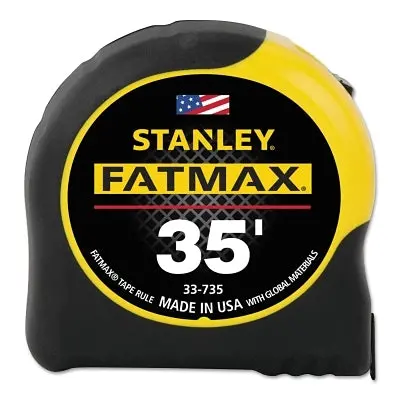 Fatmax Classic Tape Measure, 1-1/4 In W X 35 Ft L, Sae, Black/Yellow Case 1