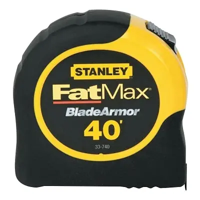Fatmax Classic Tape Measure, 1-1/4 In W X 40 Ft L, Sae, Black/Yellow Case 1