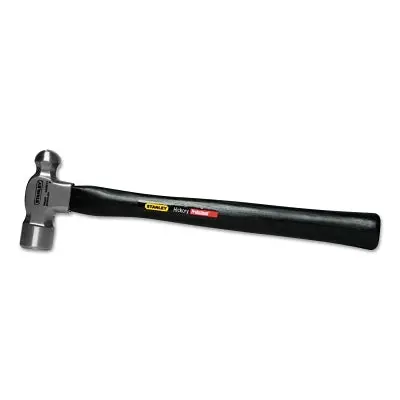 Ball Pein Hammer, Straight Hickory Handle, 15-1/16 In Overall Length, High Carbon Steel, 24 Oz Head 1