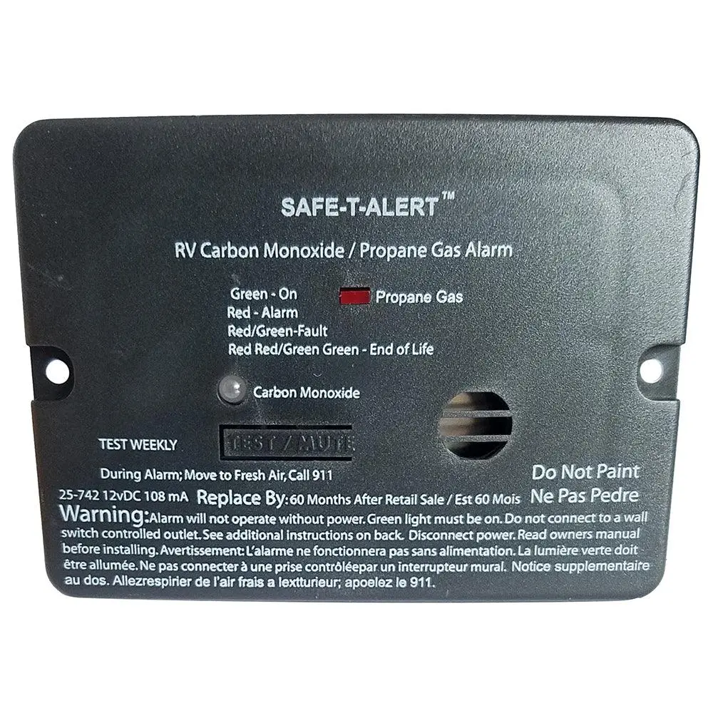Safe-T-Alert Combo Carbon Monoxide Propane Alarm - Flush Mount - Mini - Black [25-742-Bl] 1