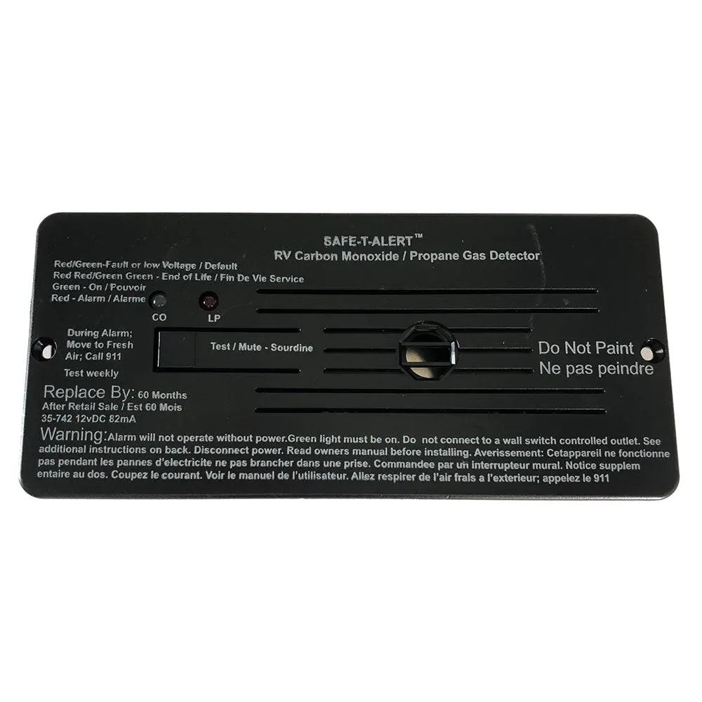 Safe-T-Alert Combo Carbon Monoxide Propane Alarms Flush Mount - Black [35-742-Bl] 1