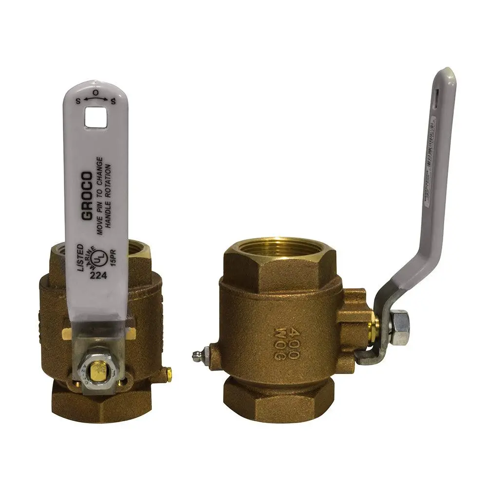 Groco 1-1/2" Npt Bronze In-Line Ball Valve [Ibv-1500] 1