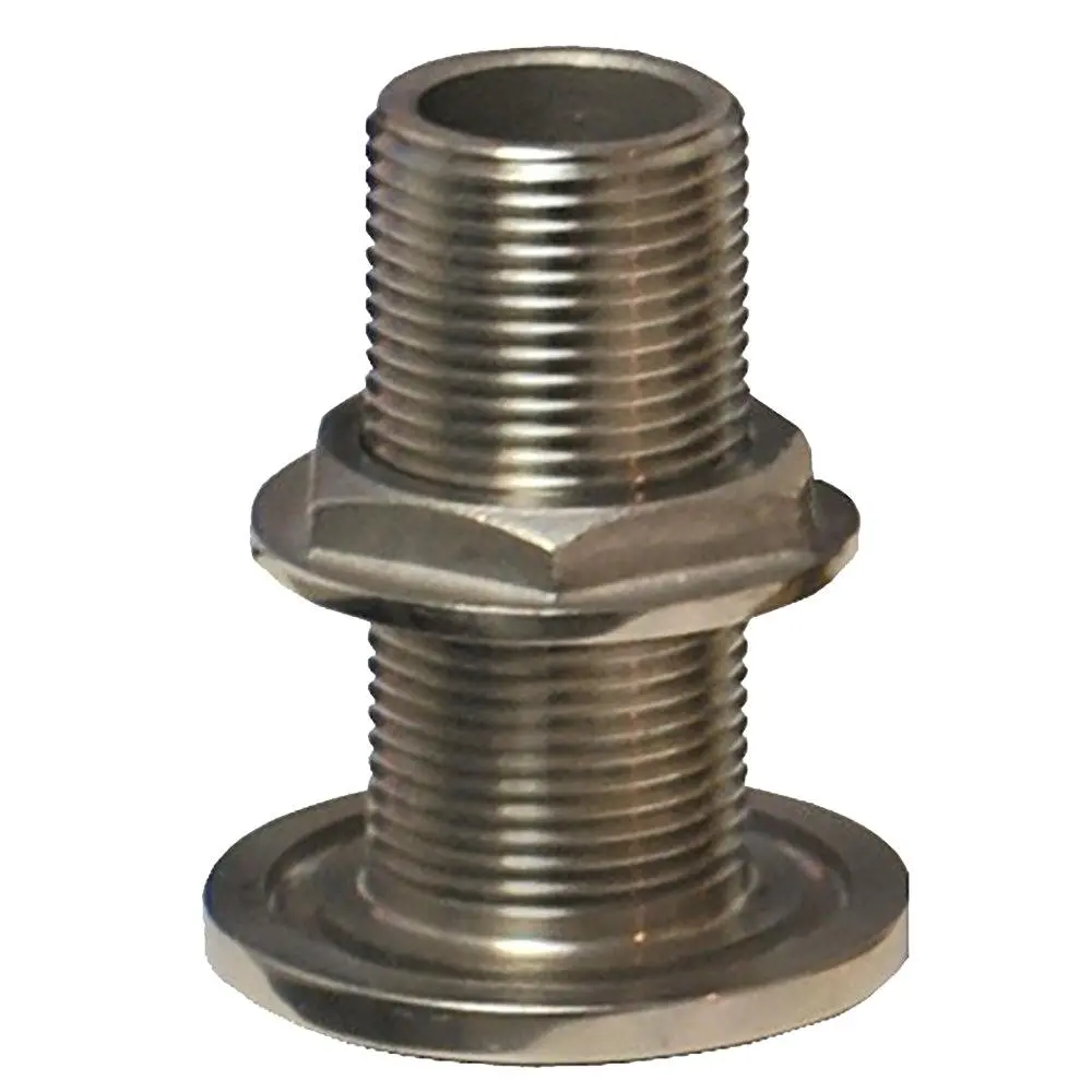 Groco 1/2" Nps Npt Combo Stainless Steel Thru-Hull Fitting W/Nut [Th-500-Ws] 1