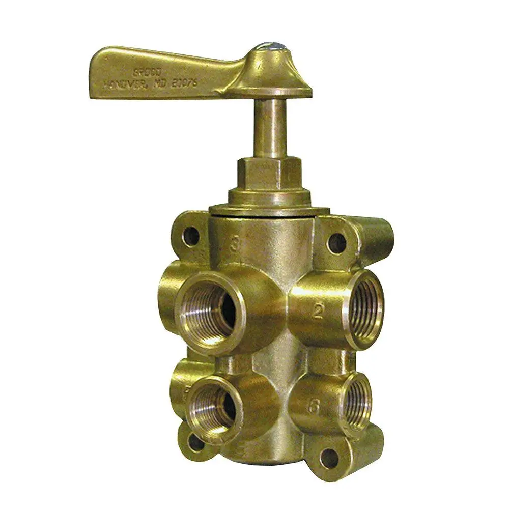 Groco 6-Port Npt Bronze Fuel Valve 1/2" Main - 3/8" Return [Fv-65038] 1
