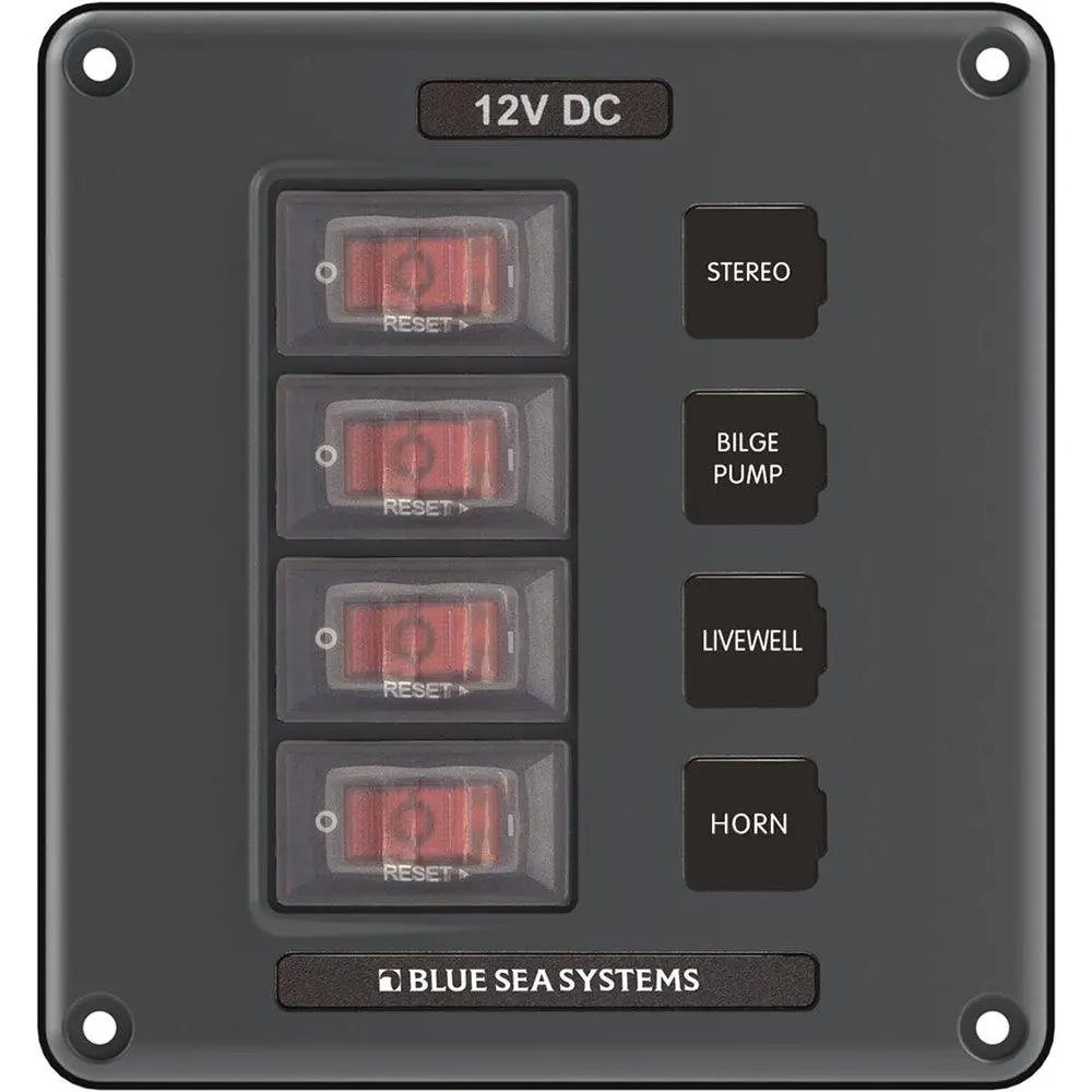 Blue Sea 4320 Circuit Breaker Switch Panel 4 Position - Gray [4320] 1