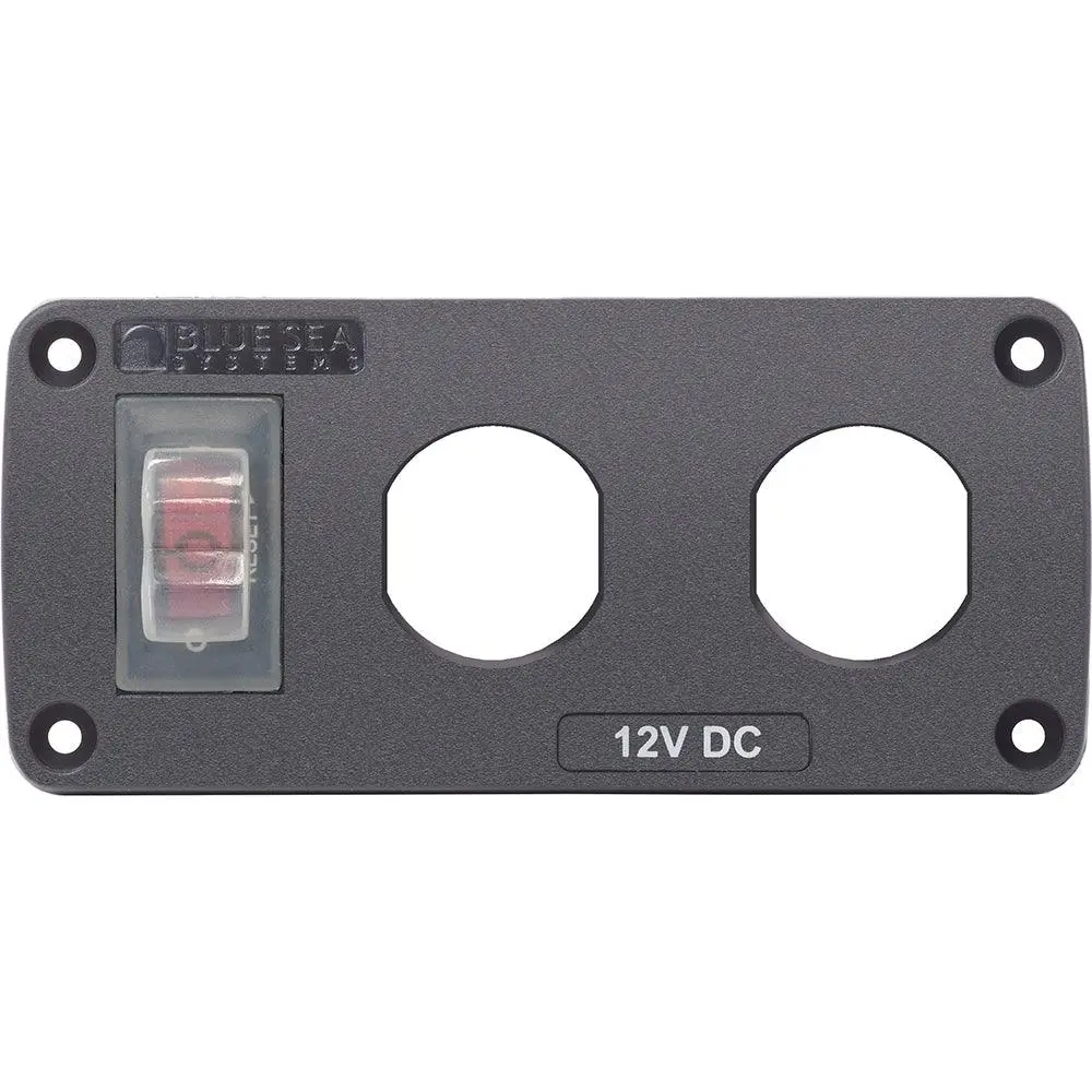 Blue Sea 4364 Water Resistant Usb Accessory Panel - 15A Circuit Breaker, 2X Blank Apertures [4364] 1