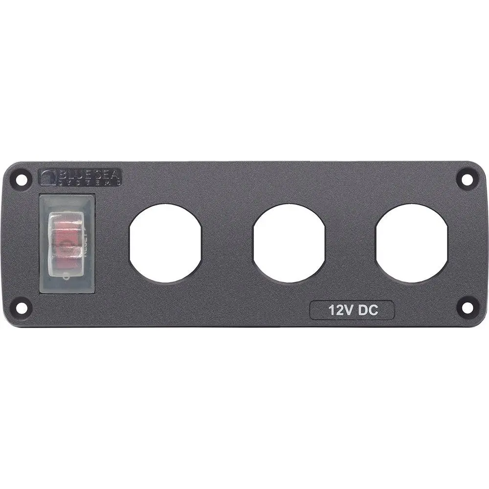 Blue Sea 4367 Water Resistant Usb Accessory Panel - 15A Circuit Breaker, 3X Blank Apertures [4367] 1