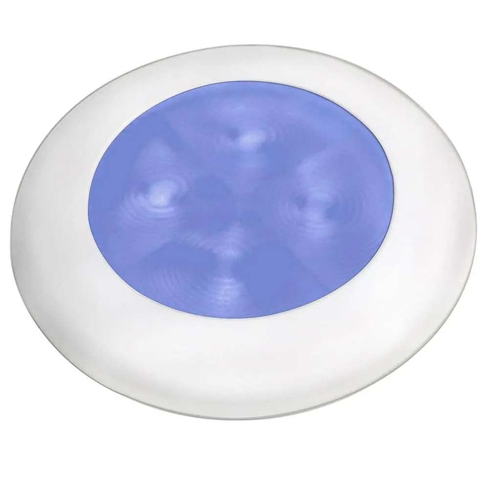Hella Marine Blue Led Round Courtesy Lamp - White Bezel - 24V [980503241] 1