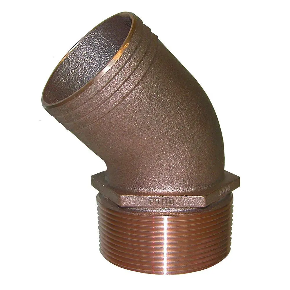 Groco 2" Npt Bronze 45 Degree Pipe To 2" Hose [Pthd-2000] 1