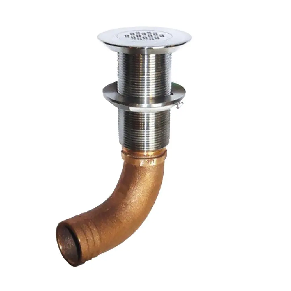 Groco 1-1/4" Hose Barb Stainless Straight Deck Drain [Scus-1250] 1