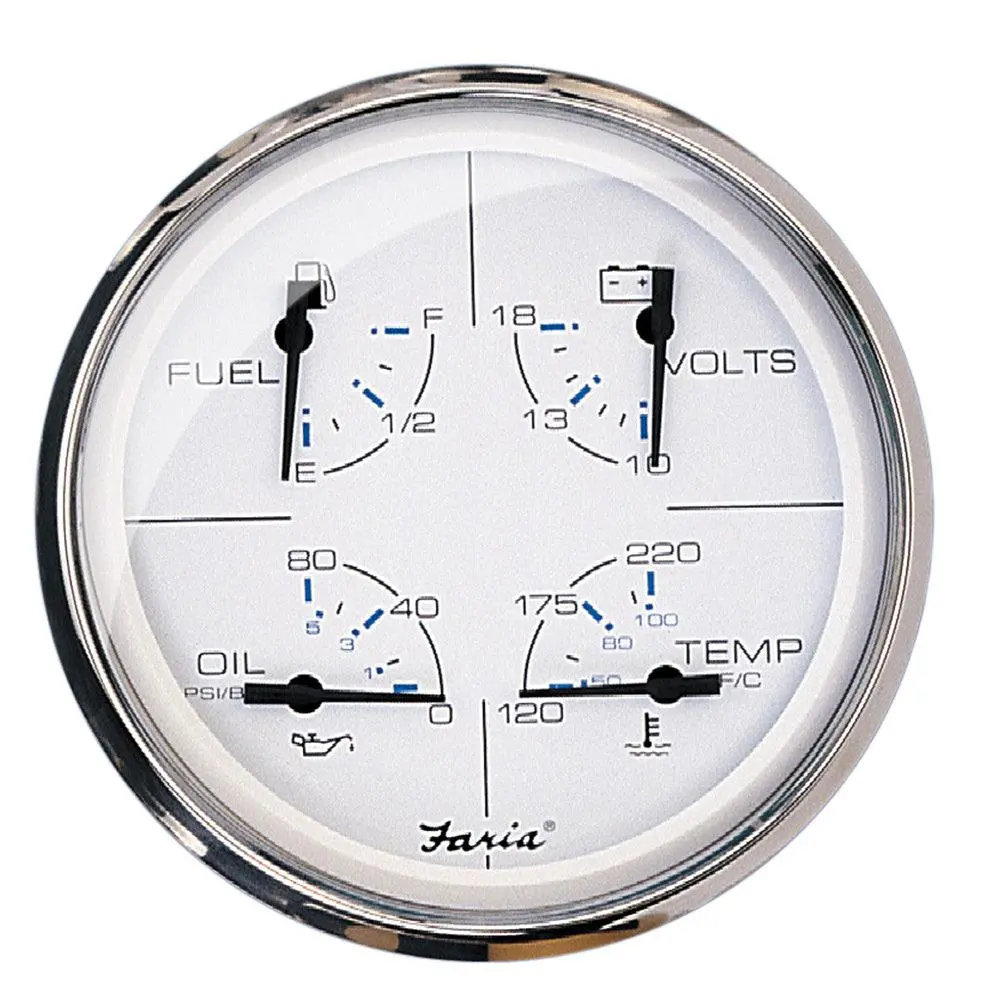 Faria Chesapeake White Ss 5" Multifunction Gauge [33864] 1