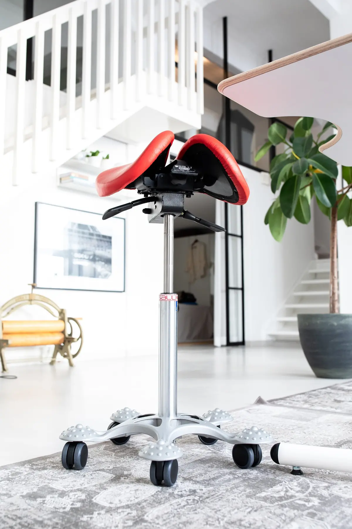 Salli Sway Ergonomic Gas Spring Two-Part Seat Saddle Chair Stool With Designer Base (Finland Brand) 2