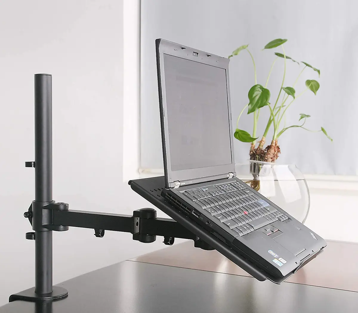 Fully Adjustable Extension With C Clamp Single Laptop Notebook Desk Mount Stand, Black (Rclt) 1