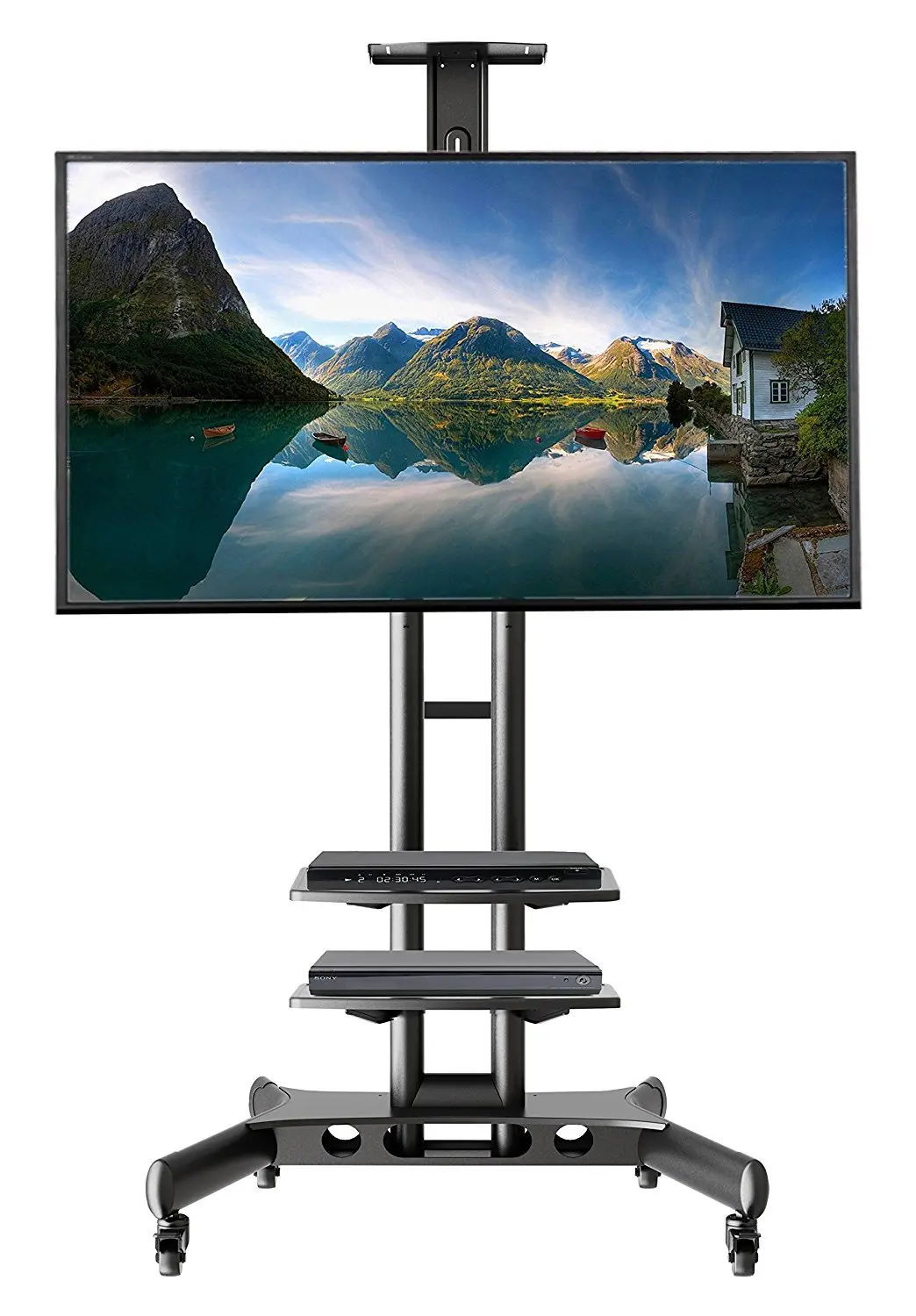 Universal Mobile Tv Stand Tv Cart With Height Adjustable Shelf And Flat Screen Mount – Fits 32 To 65 Inches Led, Lcd Tvs 1