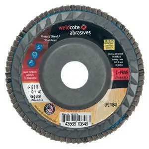 Weldcote Zirconia Premium Trimmable Flap Discs 4 1/2"X 7/8" Arbor 60 Grit 1