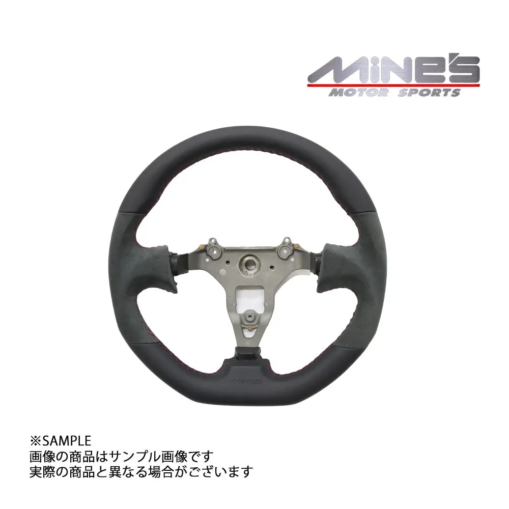 Mine's レザー ステアリング 355Mm D型 レッド ステッチ - Bnr34 ##875111001 1