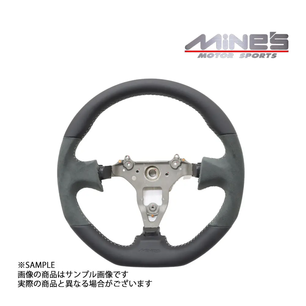 Mine's レザー ステアリング 355Mm D型 グレー ステッチ - Bnr34 ##875111002 1