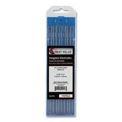 2%Anthanated Tungsten Electrode, 1/16 In X 7 In, 10 Pk 1