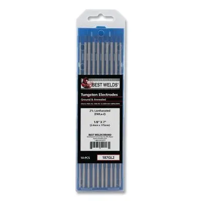 2%Anthanated Tungsten Electrode, 1/8 In X 7 In, 10 Pk 1
