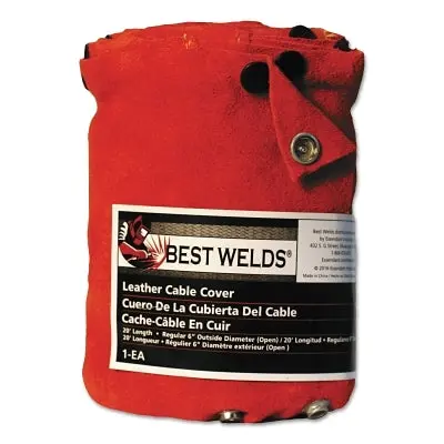 Cable Cover With Snaps, 20 Ft X 4 In, Large, Leather 1
