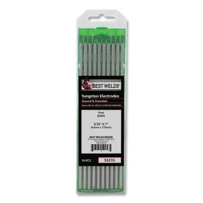 Pure Ground Tungsten Electrode, 5/32 In X 7 In, 10 Pk 1