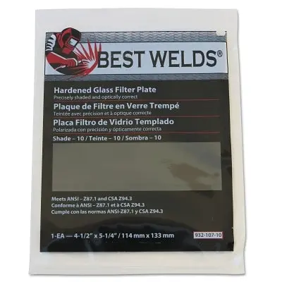 Glass Filter Plate, Shade 10, 4-1/2 In X 5-1/4 In, Green 1
