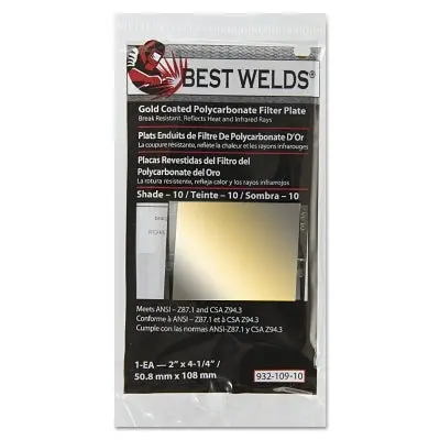 Gold Coated Filter Plate, Gold/10, 2 In X 4.25 In, Polycarbonate 1