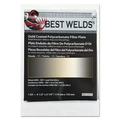 Gold Coated Filter Plate, Gold/11, 4-1/2 In X 5-1/4 In, Polycarbonate 1