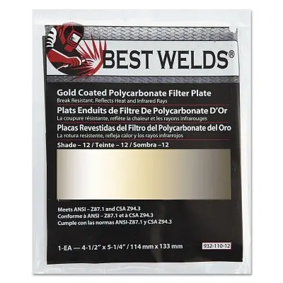 Gold Coated Filter Plate, Gold/12, 4-1/2 In X 5-1/4 In, Polycarbonate 1
