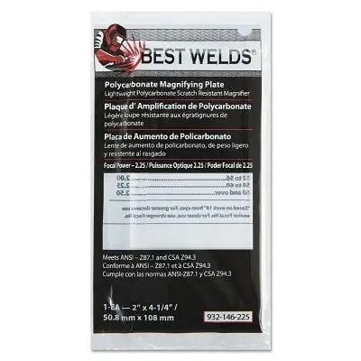 Plastic Magnifier Plate, 2 In X 4-1/4 In, 2.25 Diopter, Polycarbonate, Clear 1
