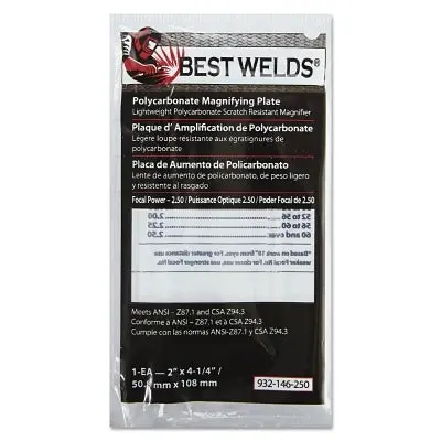 Plastic Magnifier Plate, 2 In X 4-1/4 In, 2.5 Diopter, Polycarbonate, Clear 1