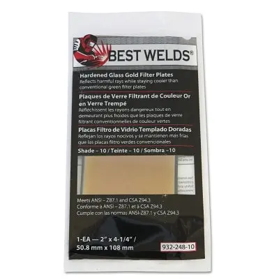 Hardened Glass Gold Filter Plate, Gold/10, 2 In X 4-1/4 In 1