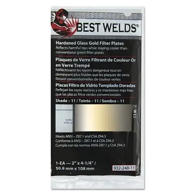Hardened Glass Gold Filter Plate, Gold/12, 2 In X 4.25 In, Sh12, Glass 1
