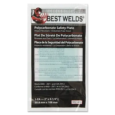 Safety Plate, 2 In X 4-1/4 In, Polycarbonate, Clear 1