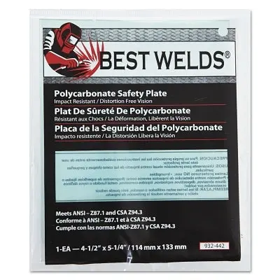 Safety Plate, 4-1/2 In X 5-1/4 In, Polycarbonate, Clear 1