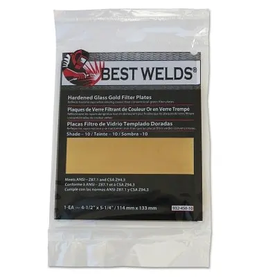 Hardened Glass Gold Filter Plate, Gold/10, 4-1/2 In X 5-1/4 In, Sh10, Glass 1